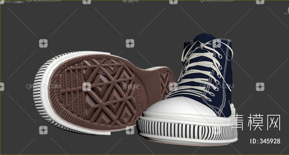 帆布鞋3D模型下载【ID:345928】