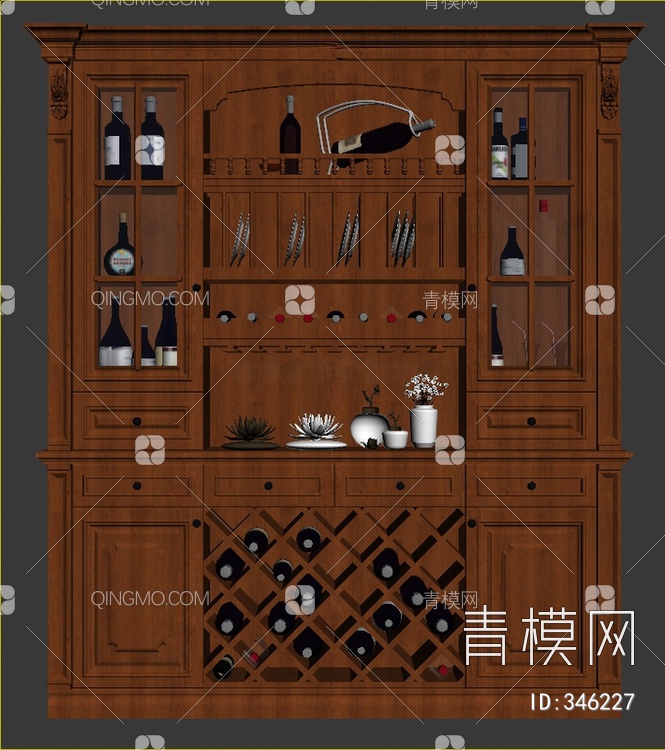 酒柜3D模型下载【ID:346227】