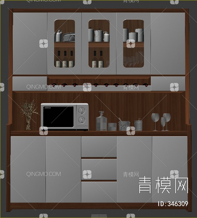 酒柜3D模型下载【ID:346309】