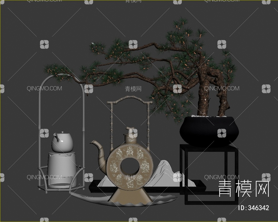 茶具饰品摆件3D模型下载【ID:346342】