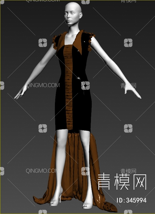 女士服饰模特3D模型下载【ID:345994】