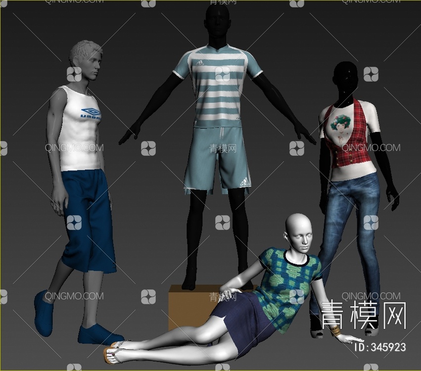 服装模特3D模型下载【ID:345923】