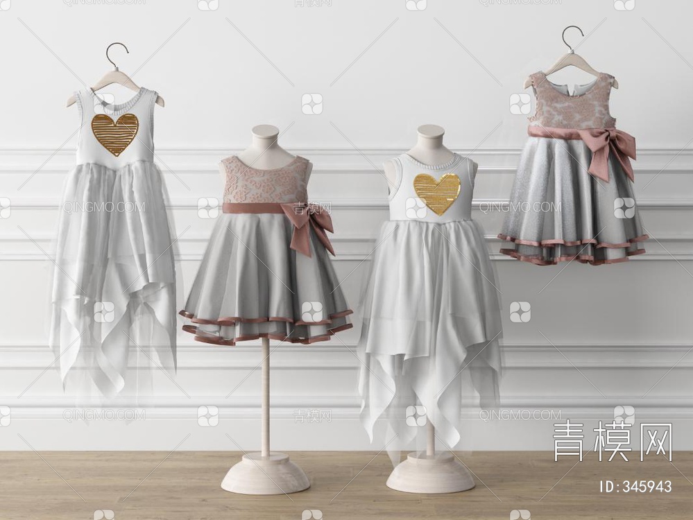 儿童裙子橱窗3D模型下载【ID:345943】
