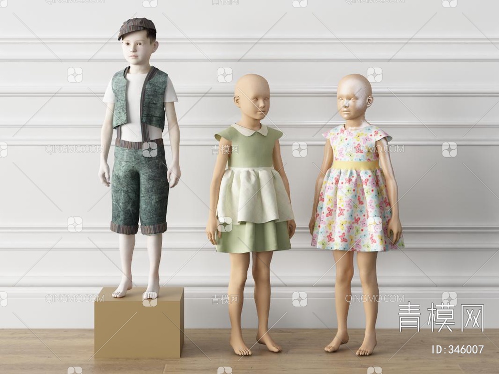 儿童服饰模特3D模型下载【ID:346007】