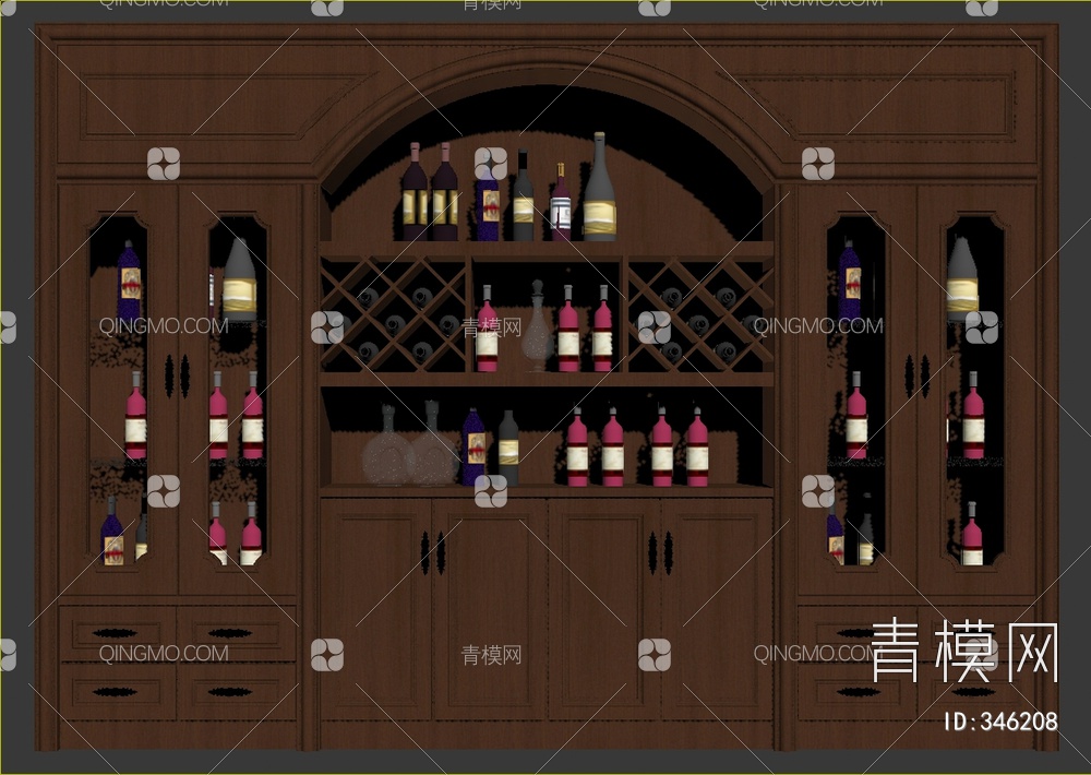 酒柜3D模型下载【ID:346208】