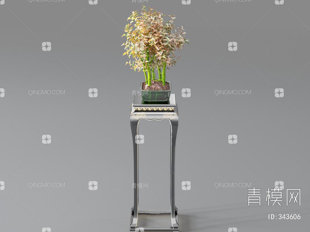 植物盆栽3D模型下载【ID:343606】
