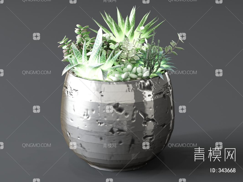 植物盆栽3D模型下载【ID:343668】