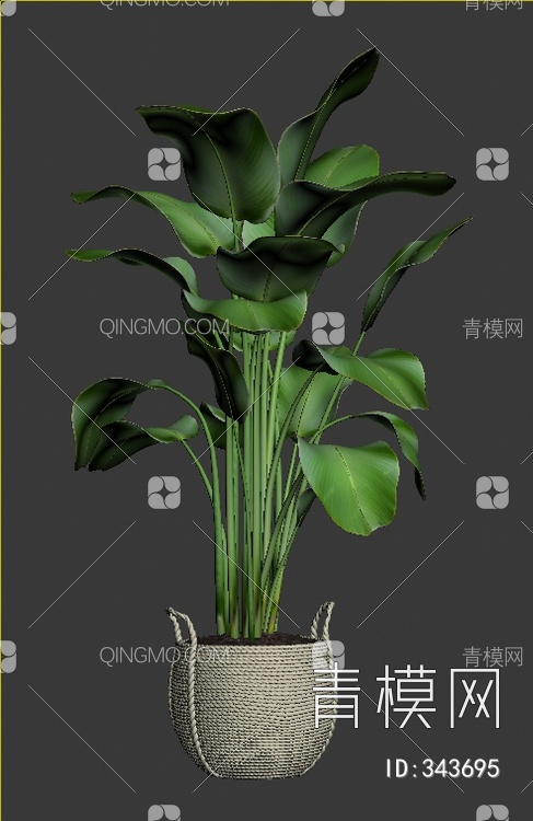 草编植物盆栽3D模型下载【ID:343695】
