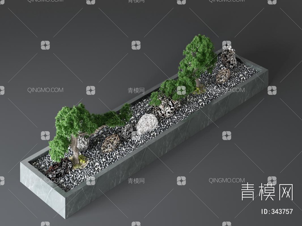 松树小景3D模型下载【ID:343757】