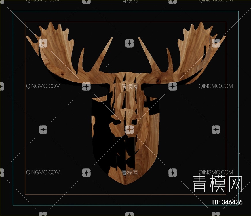 鹿头挂件3D模型下载【ID:346426】