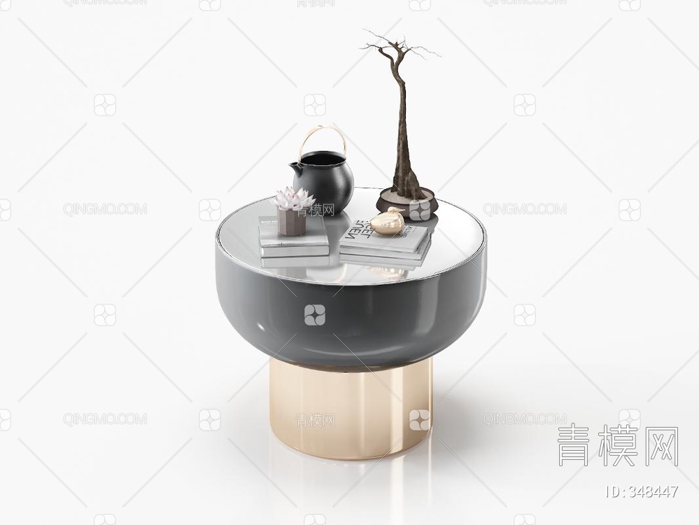 圆形茶几3D模型下载【ID:348447】