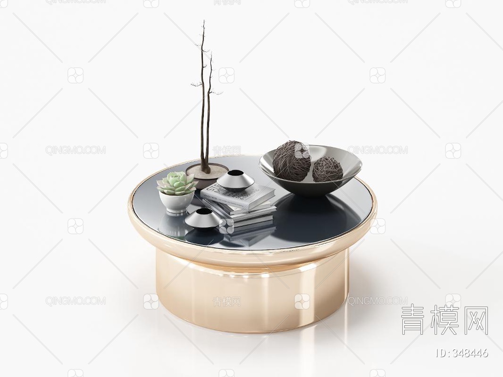 圆形茶几3D模型下载【ID:348446】