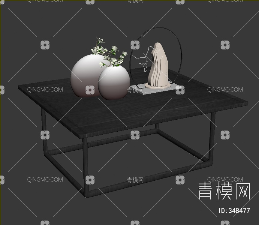 木质茶几摆件3D模型下载【ID:348477】