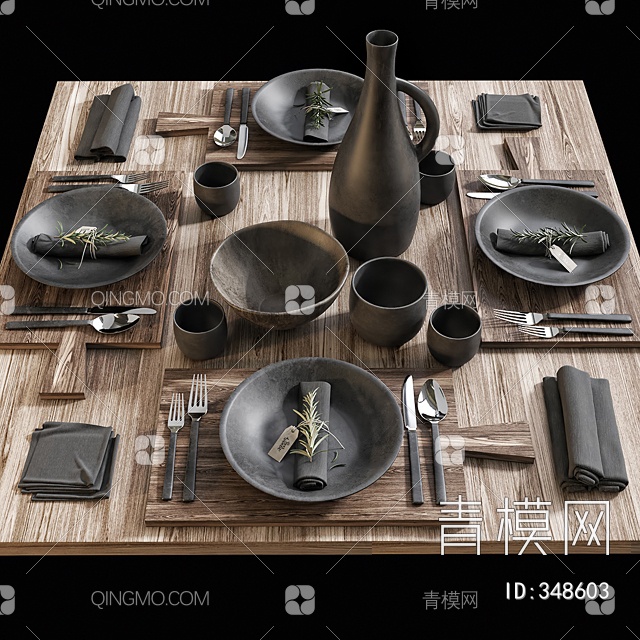 餐具3D模型下载【ID:348603】
