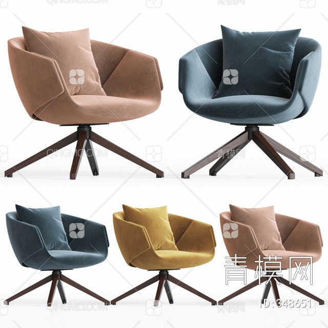 布艺单椅3D模型下载【ID:348651】