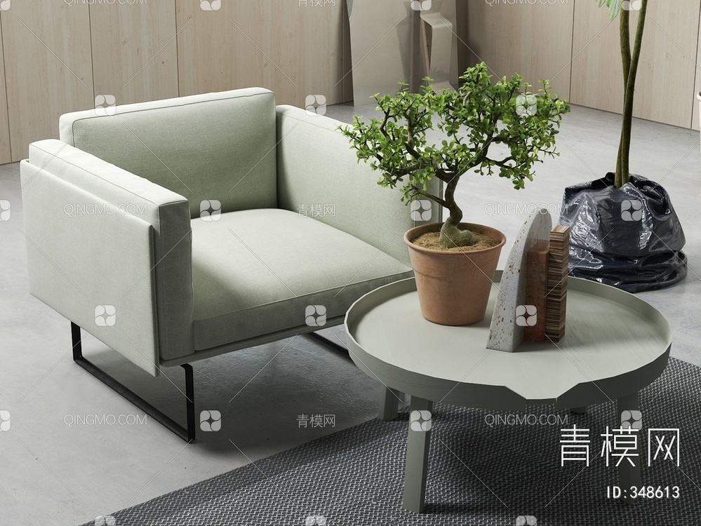 客厅沙发组合3D模型下载【ID:348613】