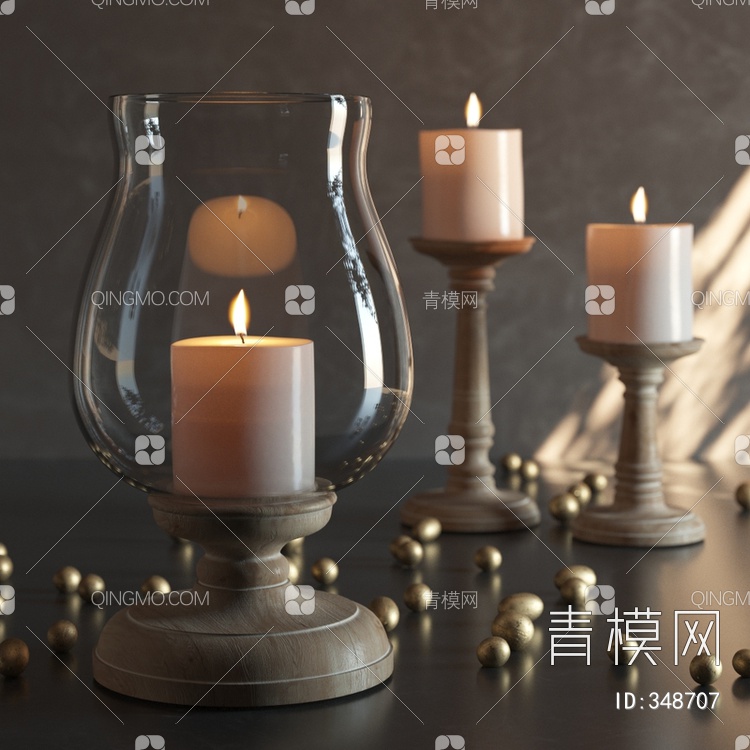 蜡烛烛台3D模型下载【ID:348707】
