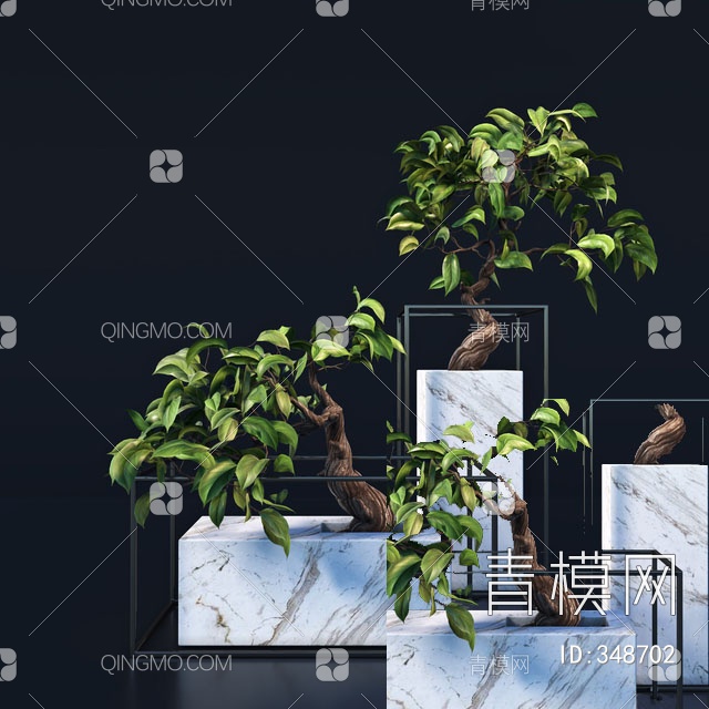 植物盆栽3D模型下载【ID:348702】