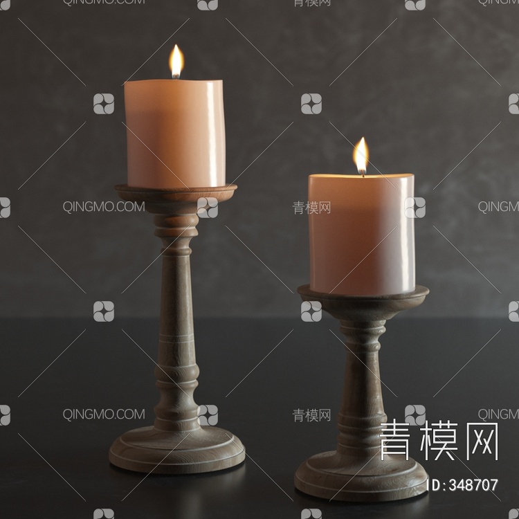 蜡烛烛台3D模型下载【ID:348707】