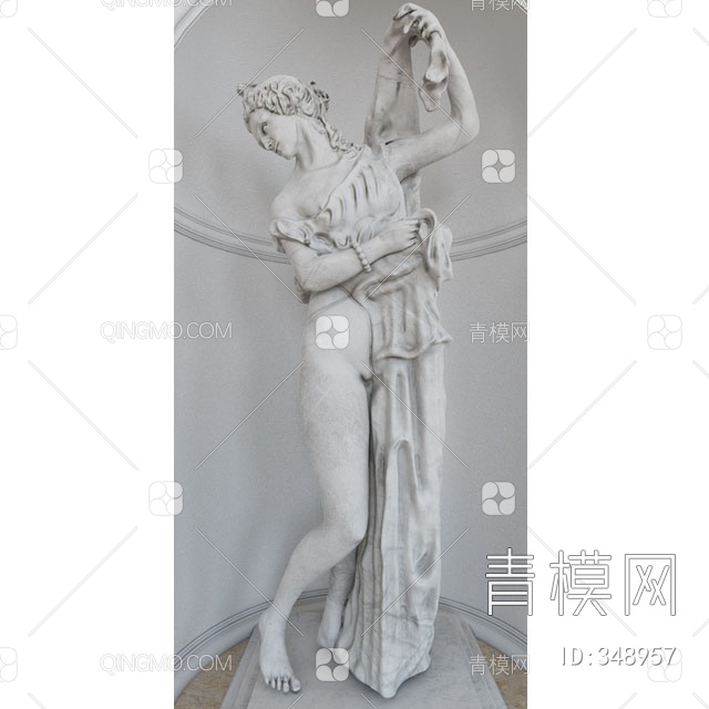 石膏人物雕塑3D模型下载【ID:348957】