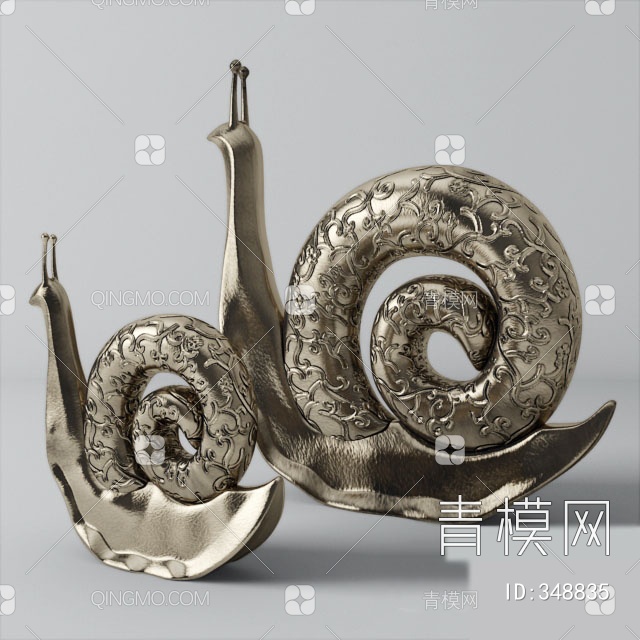 蜗牛雕塑摆件3D模型下载【ID:348835】