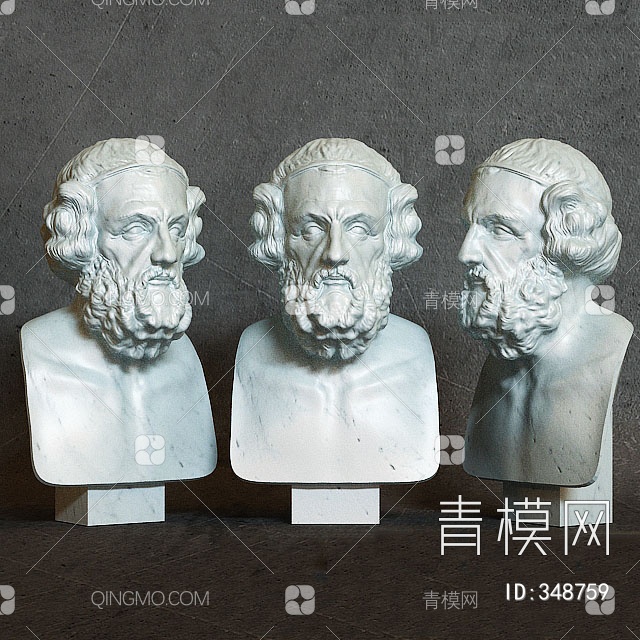 石膏人物雕塑3D模型下载【ID:348759】
