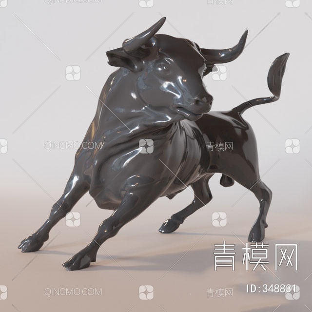 牛雕塑3D模型下载【ID:348831】