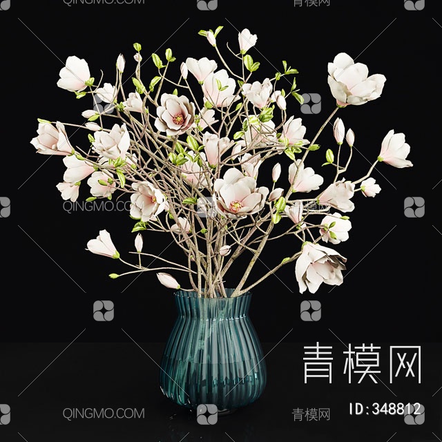 花卉花瓶3D模型下载【ID:348812】