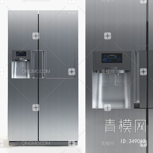 双门冰箱3D模型下载【ID:349012】