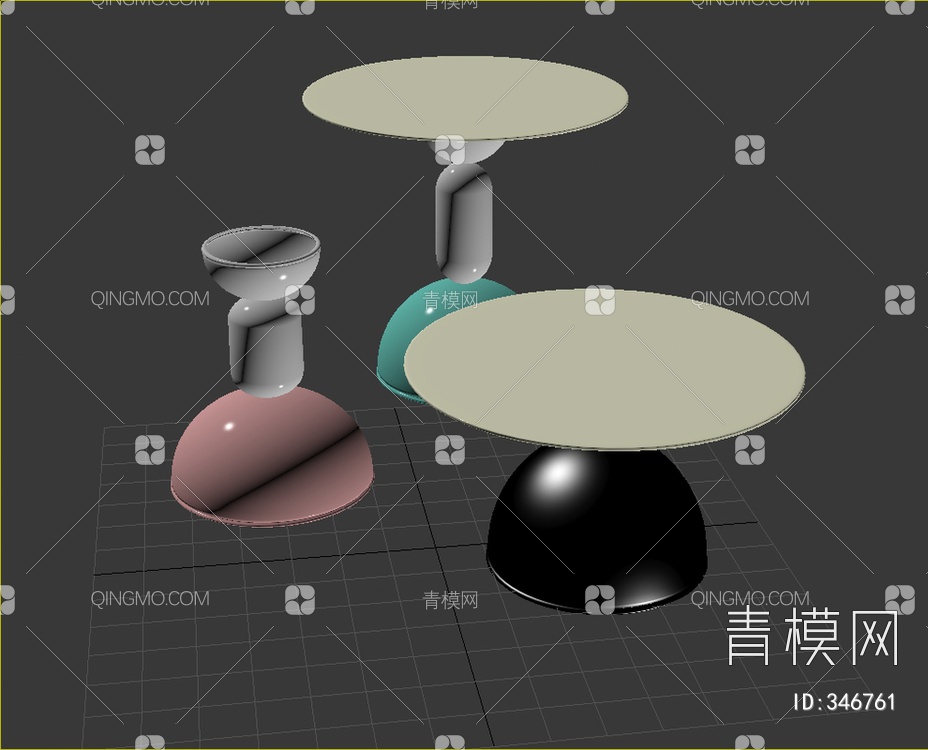 茶几组合3D模型下载【ID:346761】