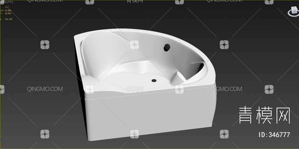 扇形浴缸3D模型下载【ID:346777】