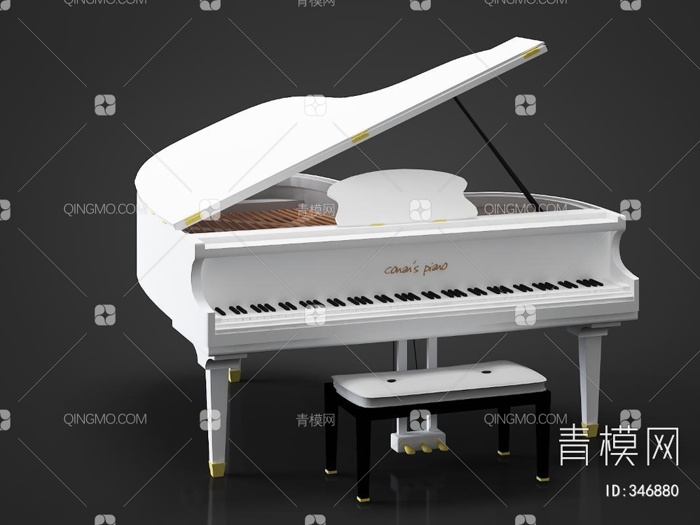 钢琴3D模型下载【ID:346880】