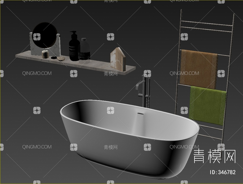 浴缸饰品组合3D模型下载【ID:346782】