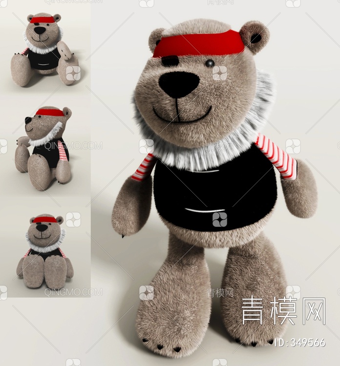 毛绒玩具熊3D模型下载【ID:349566】
