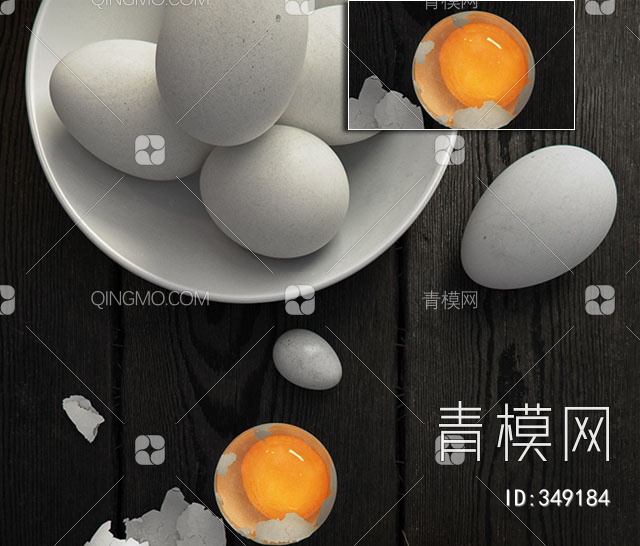 鸡蛋3D模型下载【ID:349184】