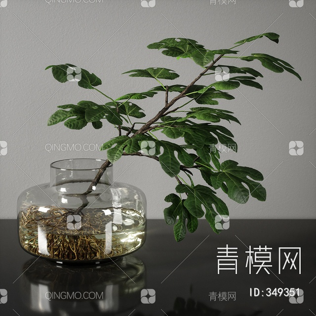 植物盆栽3D模型下载【ID:349351】