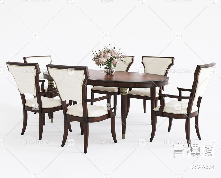 餐桌椅组合3D模型下载【ID:349274】