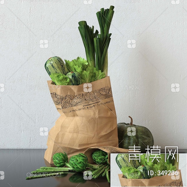 蔬菜食品3D模型下载【ID:349236】