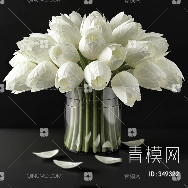 装饰花卉花瓶3D模型下载【ID:349322】