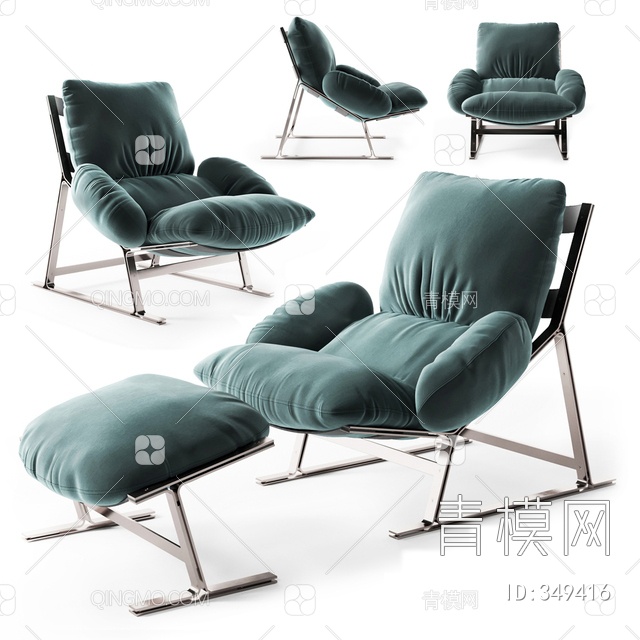 布艺躺椅3D模型下载【ID:349416】