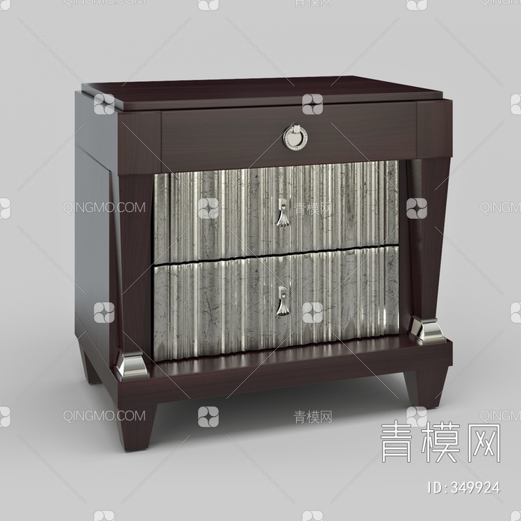 木质床头柜3D模型下载【ID:349924】