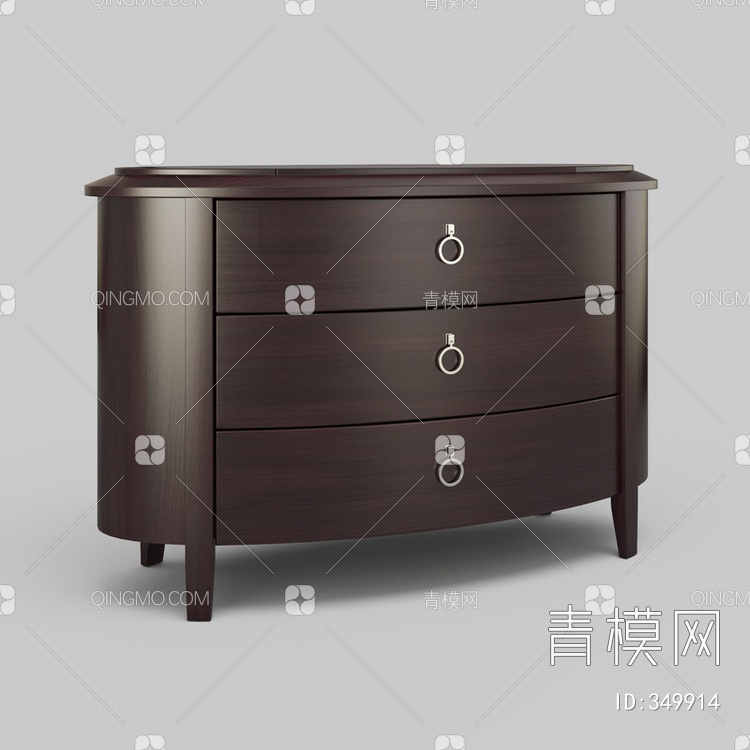 木质床头柜3D模型下载【ID:349914】