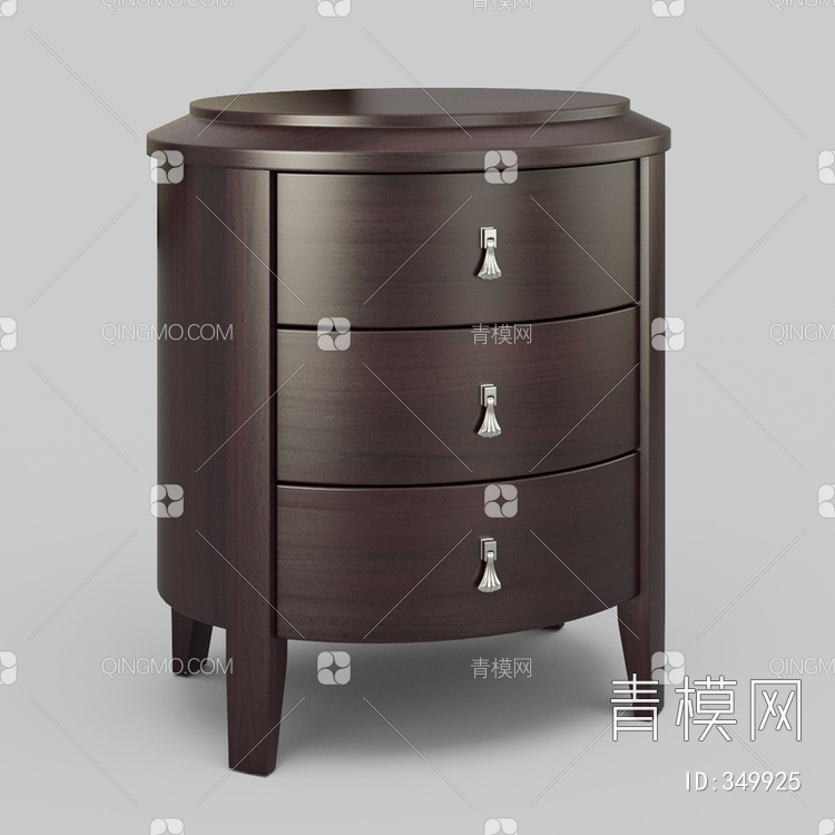 木质床头柜3D模型下载【ID:349925】