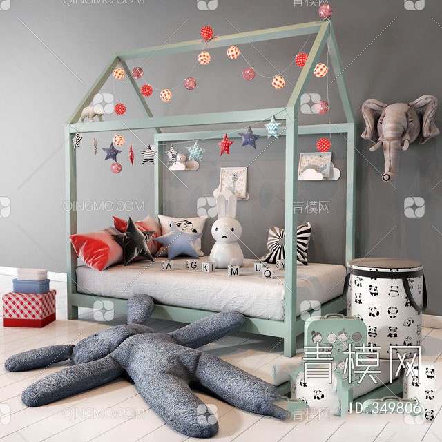 儿童床玩具饰品摆件3D模型下载【ID:349806】