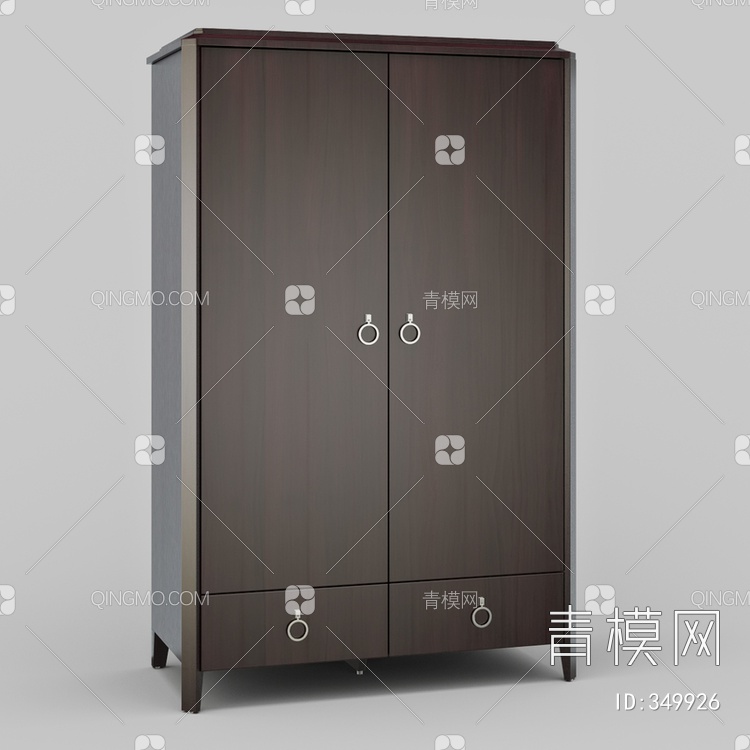 木质衣柜3D模型下载【ID:349926】