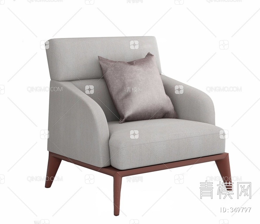 中国 玛奇朵 单人沙发3D模型下载【ID:349797】