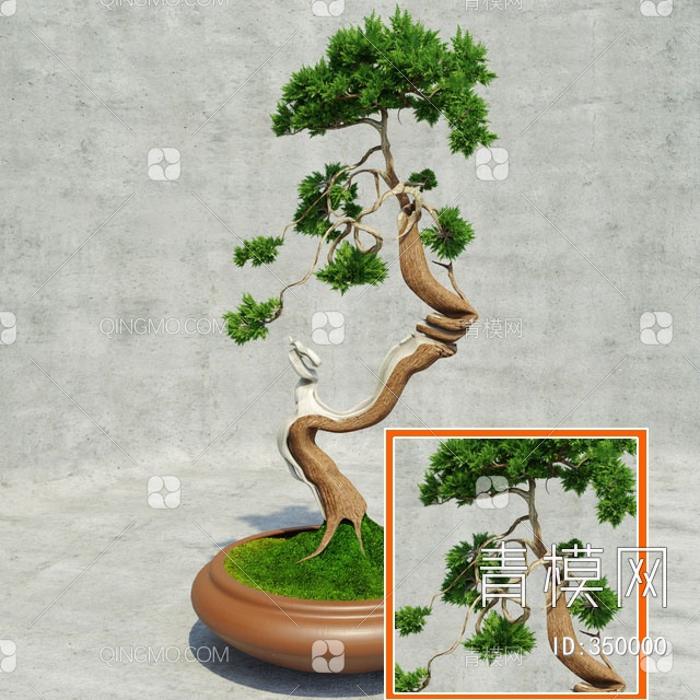 盆栽植物3D模型下载【ID:350000】