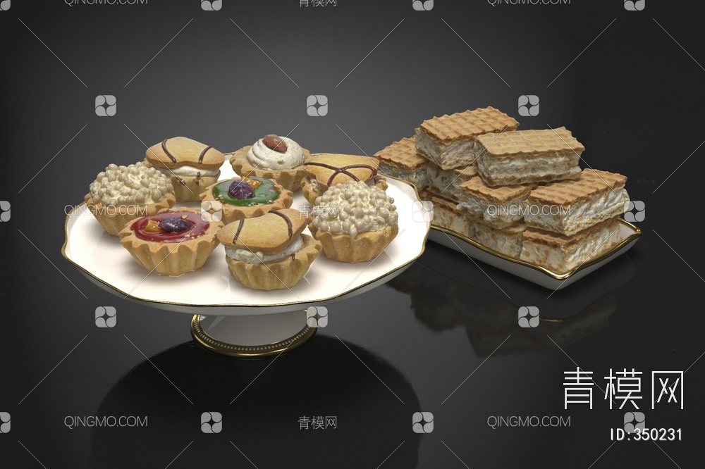 饼干小蛋糕3D模型下载【ID:350231】