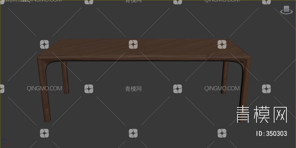 实木餐桌3D模型下载【ID:350303】