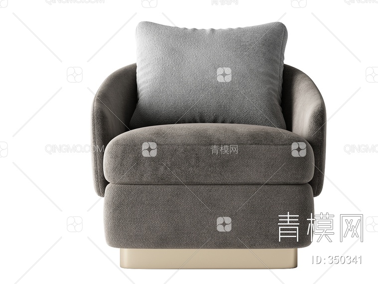 布艺单人沙发3D模型下载【ID:350341】